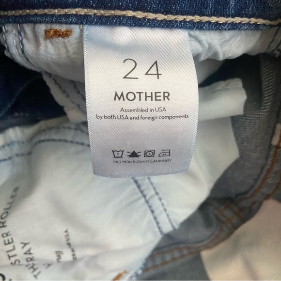 MOTHER SUPERIOR Denim  The Hustler Roller Heel Fray Wide Leg Jean 24 - Picture 9 of 13